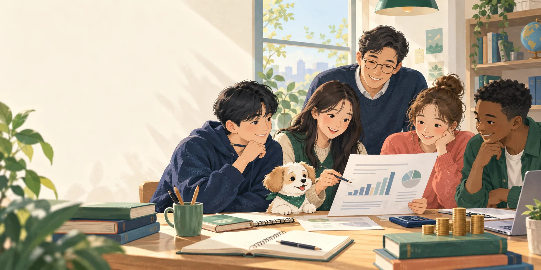 DART 사업보고서 찾기: 초보자를 위한 첫 공시 읽기의 핵심 개념을 생활 장면으로 표현한 교육 일러스트